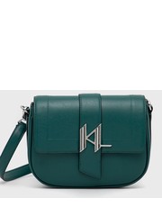 Listonoszka torebka skórzana kolor zielony - Answear.com Karl Lagerfeld
