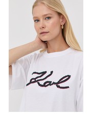 Bluzka t-shirt bawełniany kolor biały - Answear.com Karl Lagerfeld