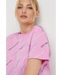 Bluzka Karl Lagerfeld t-shirt bawełniany kolor różowy