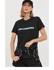 Bluzka t-shirt bawełniany kolor czarny - Answear.com Karl Lagerfeld