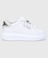 Sneakersy Karl Lagerfeld buty skórzane KAPRI kolor biały na platformie