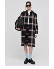 Płaszcz płaszcz z wełną kolor czarny przejściowy - Answear.com Karl Lagerfeld