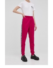 Spodnie spodnie damskie kolor różowy z aplikacją - Answear.com Karl Lagerfeld