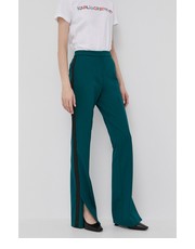 Spodnie spodnie damskie kolor zielony dzwony high waist - Answear.com Karl Lagerfeld