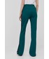 Spodnie Karl Lagerfeld spodnie damskie kolor zielony dzwony high waist