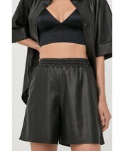 Spodnie szorty damskie kolor czarny gładkie high waist - Answear.com Karl Lagerfeld