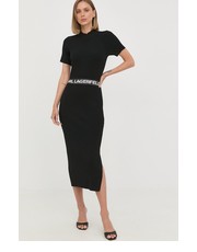 Sukienka sukienka kolor czarny midi dopasowana - Answear.com Karl Lagerfeld