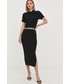 Sukienka Karl Lagerfeld sukienka kolor czarny midi dopasowana