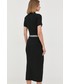 Sukienka Karl Lagerfeld sukienka kolor czarny midi dopasowana