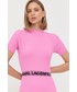 Sukienka Karl Lagerfeld sukienka kolor różowy midi dopasowana