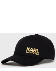 Czapka czapka kolor czarny z aplikacją - Answear.com Karl Lagerfeld