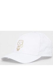 Czapka czapka kolor biały z nadrukiem - Answear.com Karl Lagerfeld