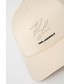 Czapka Karl Lagerfeld czapka kolor beżowy z aplikacją