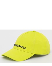 Czapka czapka bawełniana kolor zielony z aplikacją - Answear.com Karl Lagerfeld