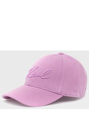 Czapka czapka kolor różowy z aplikacją - Answear.com Karl Lagerfeld
