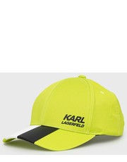 Czapka czapka kolor zielony z nadrukiem - Answear.com Karl Lagerfeld
