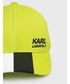 Czapka Karl Lagerfeld czapka kolor zielony z nadrukiem