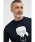 Bluza męska Karl Lagerfeld bluza bawełniana męska kolor granatowy z nadrukiem