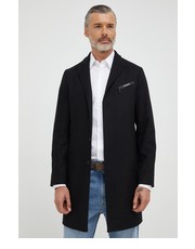 Kurtka męska płaszcz wełniany kolor czarny przejściowy - Answear.com Karl Lagerfeld