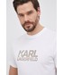 T-shirt - koszulka męska Karl Lagerfeld T-shirt bawełniany kolor biały z aplikacją