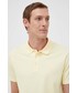 T-shirt - koszulka męska Karl Lagerfeld polo męski kolor żółty z aplikacją