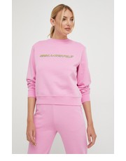 Bluza bluza bawełniana damska kolor różowy z aplikacją - Answear.com Karl Lagerfeld