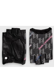 Rękawiczki mitenki skórzane damskie kolor szary - Answear.com Karl Lagerfeld