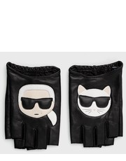 Rękawiczki rękawiczki skórzane damskie kolor czarny - Answear.com Karl Lagerfeld