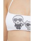 Strój kąpielowy Karl Lagerfeld biustonosz kąpielowy kolor biały lekko usztywniona miseczka