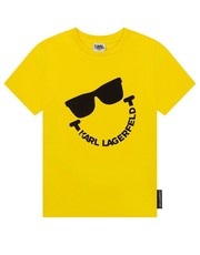 Koszulka t-shirt bawełniany dziecięcy kolor żółty z nadrukiem - Answear.com Karl Lagerfeld
