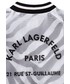 Kurtki Karl Lagerfeld kurtka bomber dziecięca kolor biały wzorzysta