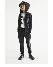 Spodnie spodnie dziecięce kolor czarny z nadrukiem - Answear.com Karl Lagerfeld