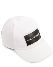 Czapka dziecięca czapka bawełniana dziecięca kolor biały z aplikacją - Answear.com Karl Lagerfeld