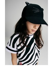 Czapka dziecięca czapka bawełniana dziecięca kolor czarny z nadrukiem - Answear.com Karl Lagerfeld