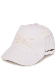 Czapka dziecięca czapka bawełniana dziecięca kolor biały z nadrukiem - Answear.com Karl Lagerfeld