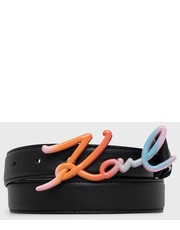 Pasek pasek skórzany damski kolor czarny - Answear.com Karl Lagerfeld