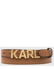 Pasek pasek skórzany damski kolor brązowy - Answear.com Karl Lagerfeld