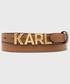 Pasek Karl Lagerfeld pasek skórzany damski kolor brązowy