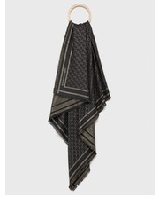 Szalik chusta z domieszką jedwabiu kolor czarny wzorzysta - Answear.com Karl Lagerfeld