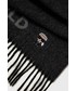 Szalik Karl Lagerfeld szal z domieszką kaszmiru kolor czarny melanżowy