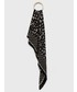 Szalik Karl Lagerfeld chusta z domieszką wełny kolor czarny wzorzysta