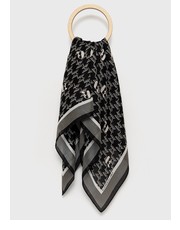 Szalik chusta jedwabna kolor czarny wzorzysta - Answear.com Karl Lagerfeld