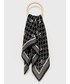 Szalik Karl Lagerfeld chusta jedwabna kolor czarny wzorzysta