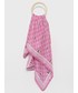 Szalik Karl Lagerfeld chusta jedwabna kolor różowy wzorzysta