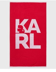 Akcesoria ręcznik bawełniany kolor czerwony - Answear.com Karl Lagerfeld