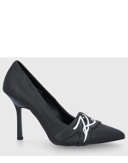 Czółenka na szpilce Szpilki skórzane kolor czarny - Answear.com Karl Lagerfeld