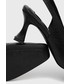Czółenka na szpilce Karl Lagerfeld szpilki skórzane kolor czarny z odkrytą piętą