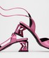 Sandały na obcasie Karl Lagerfeld sandały K-BLOK kolor różowy