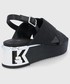 Sandały Karl Lagerfeld sandały skórzane K-BLOK WEDGE damskie kolor czarny na platformie