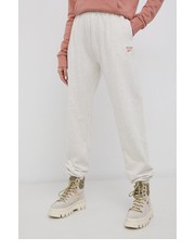 Spodnie Spodnie bawełniane damskie kolor kremowy melanżowe - Answear.com Reebok Classic